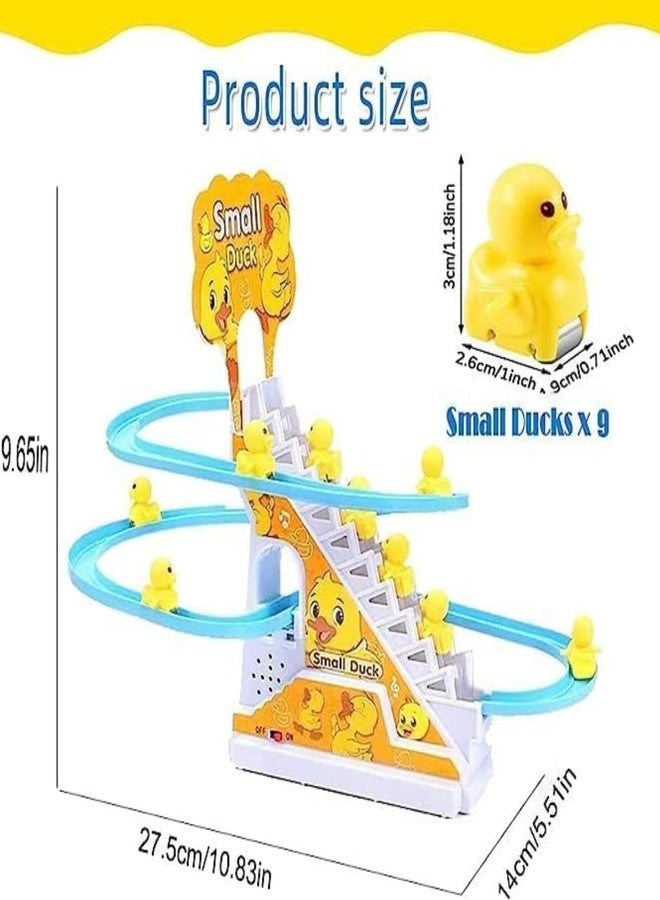 PCN TECHNOLOGY PCN Duck Slide Track Set Toys for Kids - Ducklings Stair Climbing Toys for Kids, Escalator Toy with Lights and Music with 3 Ducks, 3 Duck Slide Toy Ducks Chasing Race (Duck) - Image 5