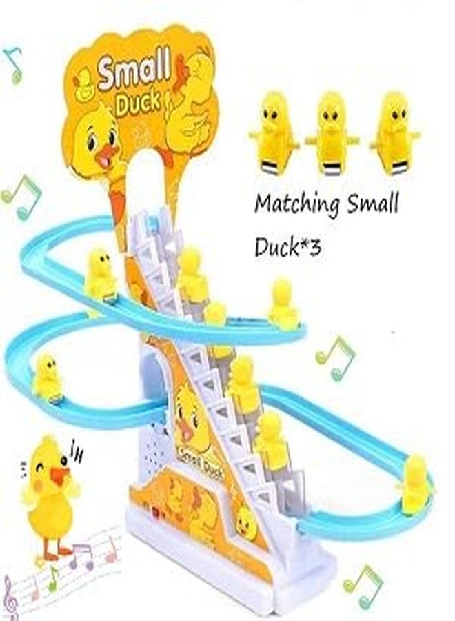 PCN TECHNOLOGY PCN Duck Slide Track Set Toys for Kids - Ducklings Stair Climbing Toys for Kids, Escalator Toy with Lights and Music with 3 Ducks, 3 Duck Slide Toy Ducks Chasing Race (Duck) - Image 2