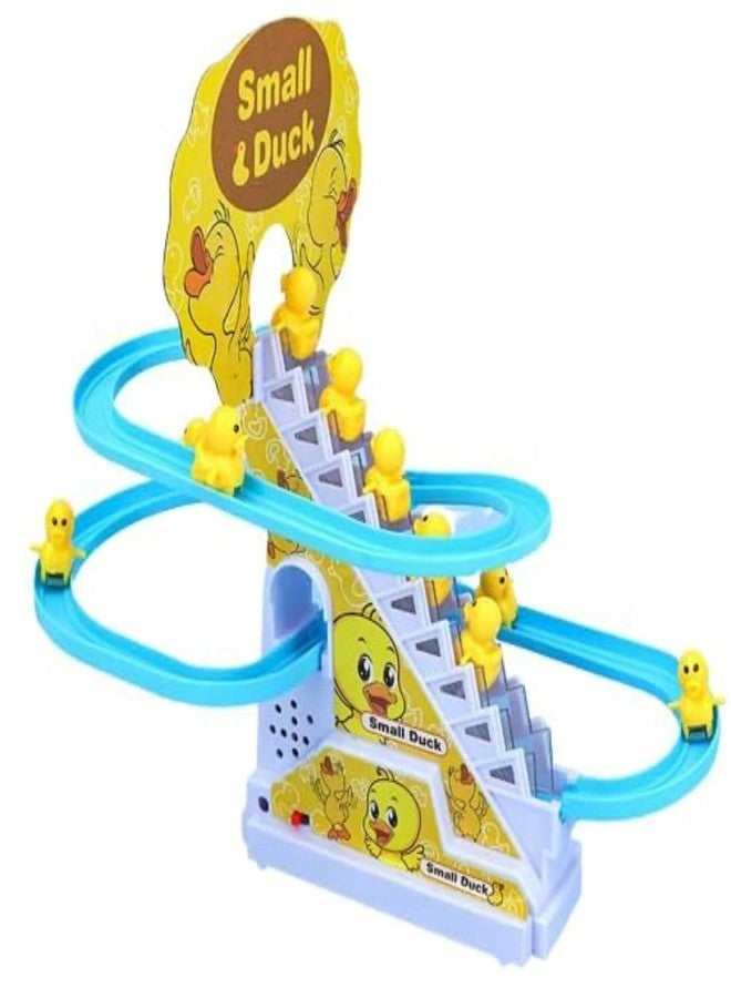 PCN TECHNOLOGY PCN Duck Slide Track Set Toys for Kids - Ducklings Stair Climbing Toys for Kids, Escalator Toy with Lights and Music with 3 Ducks, 3 Duck Slide Toy Ducks Chasing Race (Duck) - Image 1