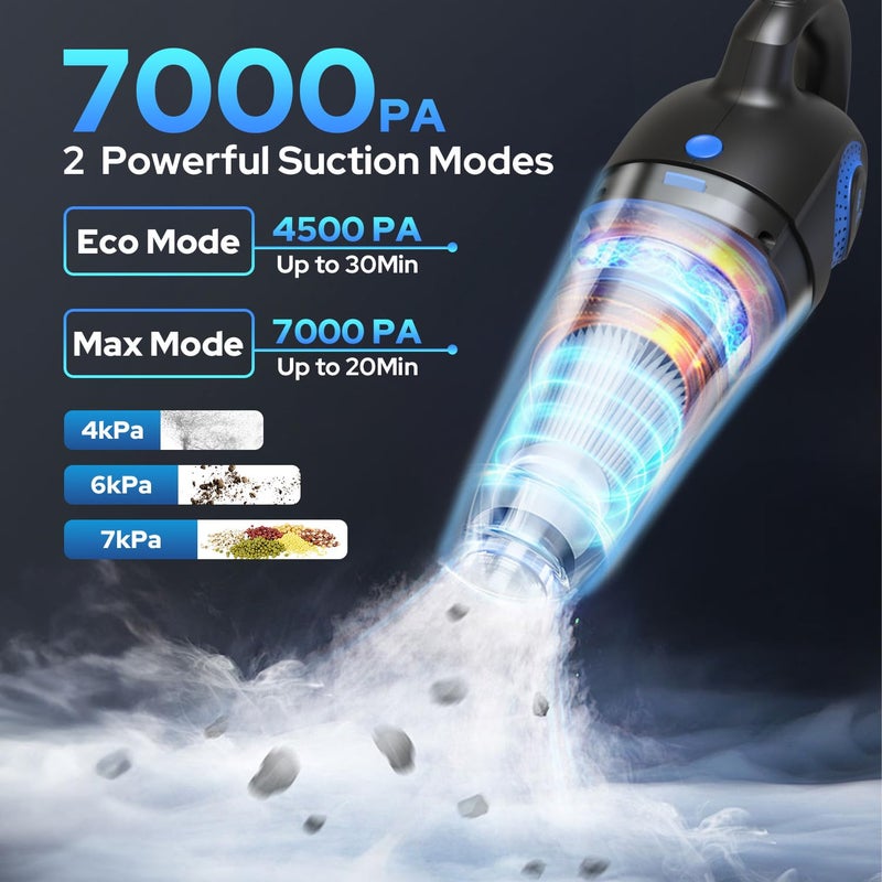COSTAR Cordless Handheld Vacuum Cleaner for Home and CarWet Dry Use7000Pa Powerful Suction Portable Wireless Vacuum with Superior Motor4 NozzlesWashable FilterUSB RechargeableHeavy Duty - Image 2
