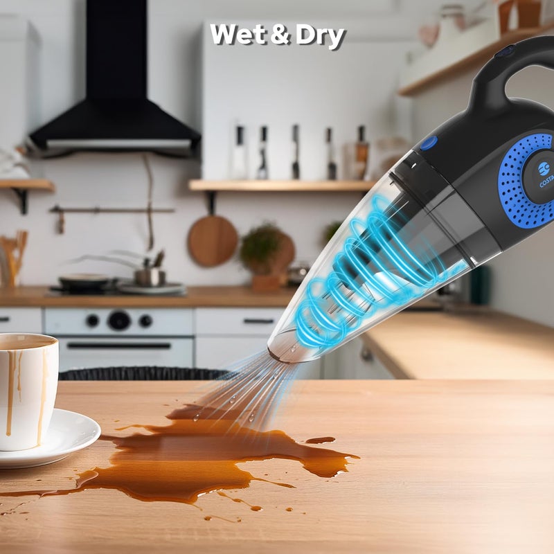 COSTAR Cordless Handheld Vacuum Cleaner for Home and CarWet Dry Use7000Pa Powerful Suction Portable Wireless Vacuum with Superior Motor4 NozzlesWashable FilterUSB RechargeableHeavy Duty - Image 3