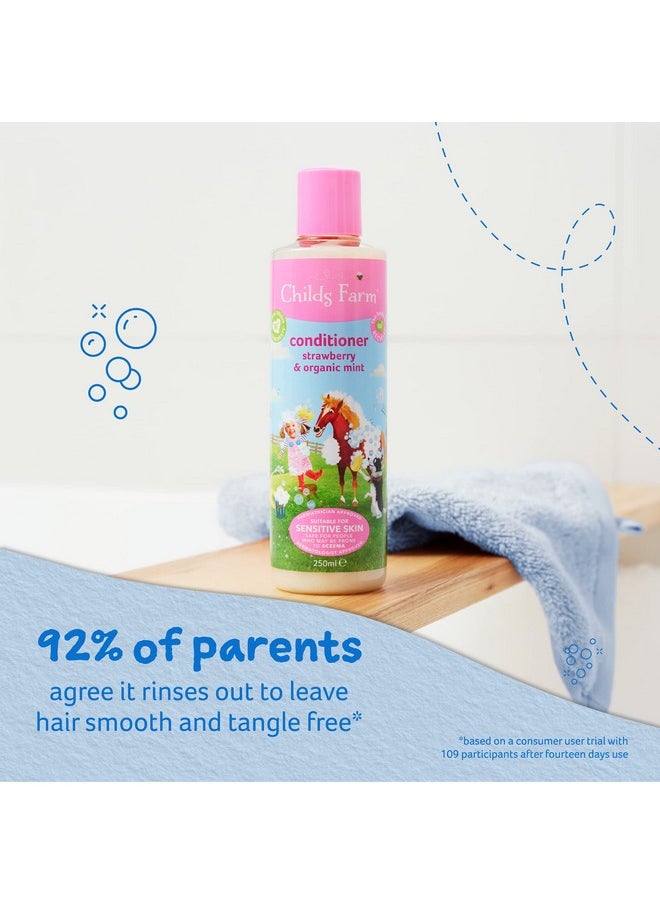 Childs Farm Kids Hair Conditioner For Dry Sensitive Skin & Scalp Strawberry & Organic Mint Conditions & Nourishes Vegan Crueltyfree 16.9 Fl Oz  - Image 3