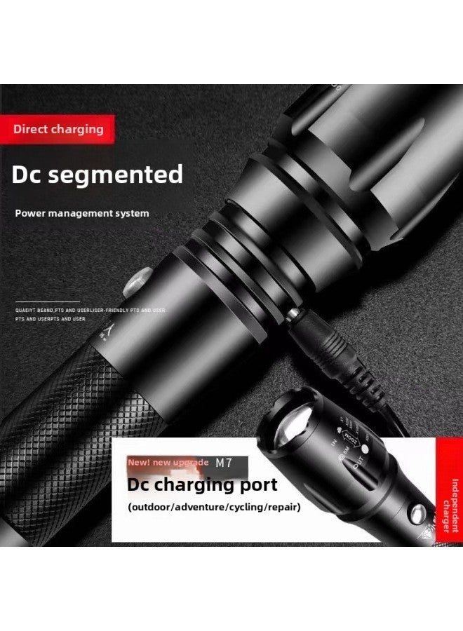 Loquat Flashlight Strong Light Charging Outdoor Super Bright Remote Zoom Super Long Endurance Multifunctional Portable Super Waterproof-Product Specifications:Two Electricity And One Charge + Car Clip - Image 5