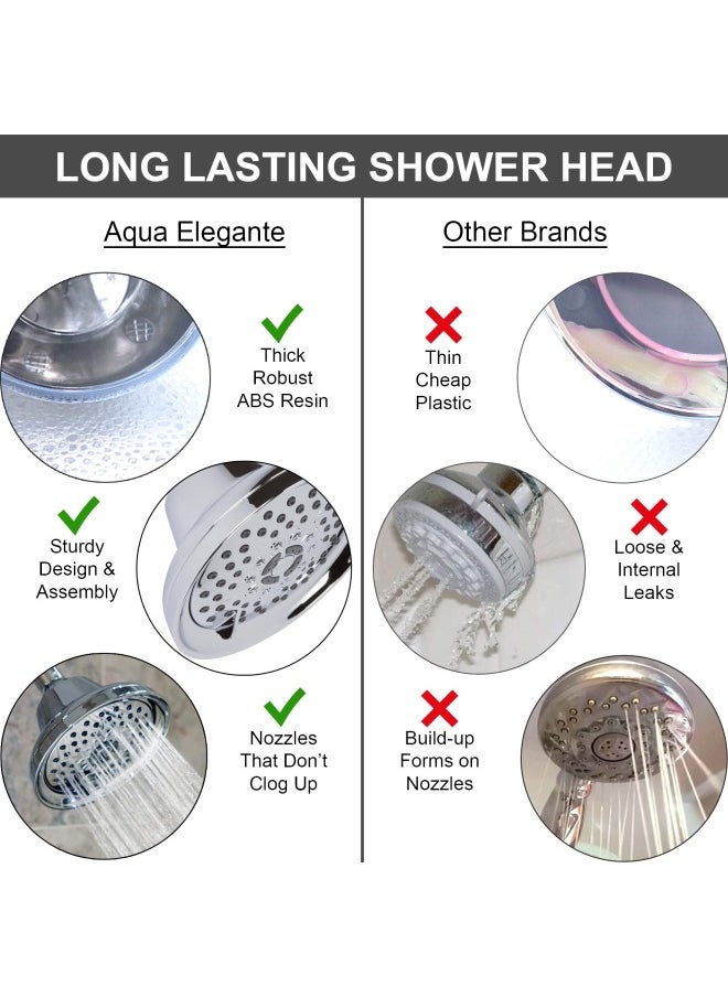 Aqua Elegante Chrome  Massage And Mist Shower Head Great High Pressure Multi Function Wall Mount Adjustable Showerhead Chrome  - Image 3