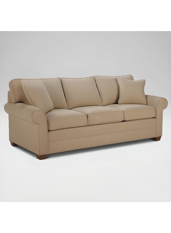 Ripple FURNITURE 3-Seater Living Room Sofa, Fabric, Rolled Arms, Wooden Legs - Image 1