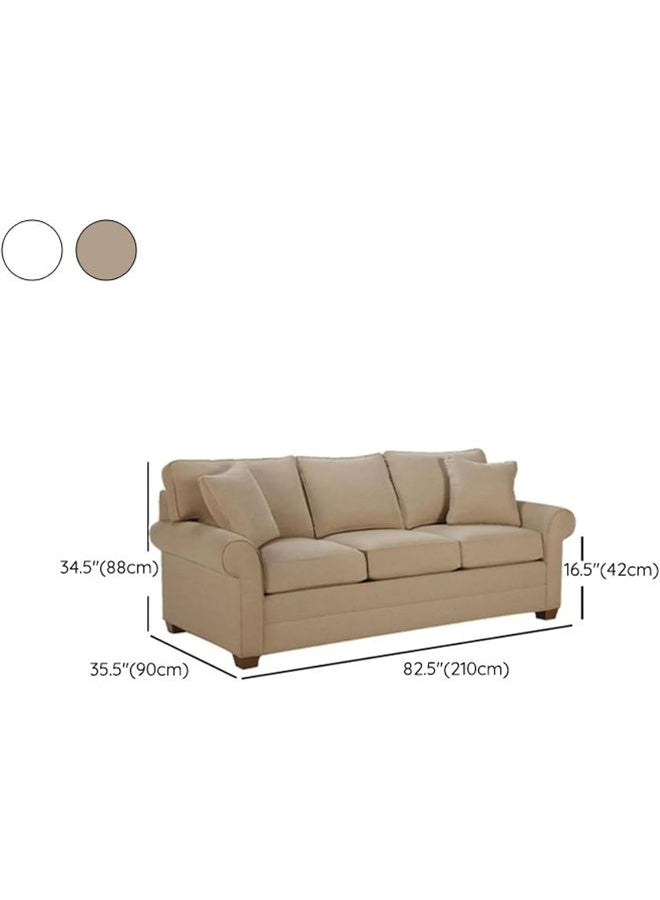 Ripple FURNITURE 3-Seater Living Room Sofa, Fabric, Rolled Arms, Wooden Legs - Image 3