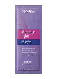 CLAIROL PROFESSIONAL Shimmer Lights Violet Toning Mask Deep Conditions With Coconut Jojoba & Argan Oil 1 Fl Oz  - Image 1