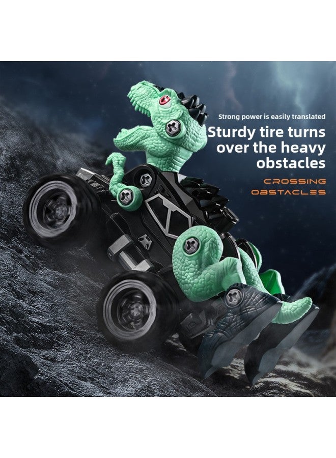 Loquat RC Remote Control Car Dinosaur Toy Car Light Spray 2.4G Electric Toy Disassembly DIY6101 Men-Color:6103 Triceratops + Open Box - Image 4