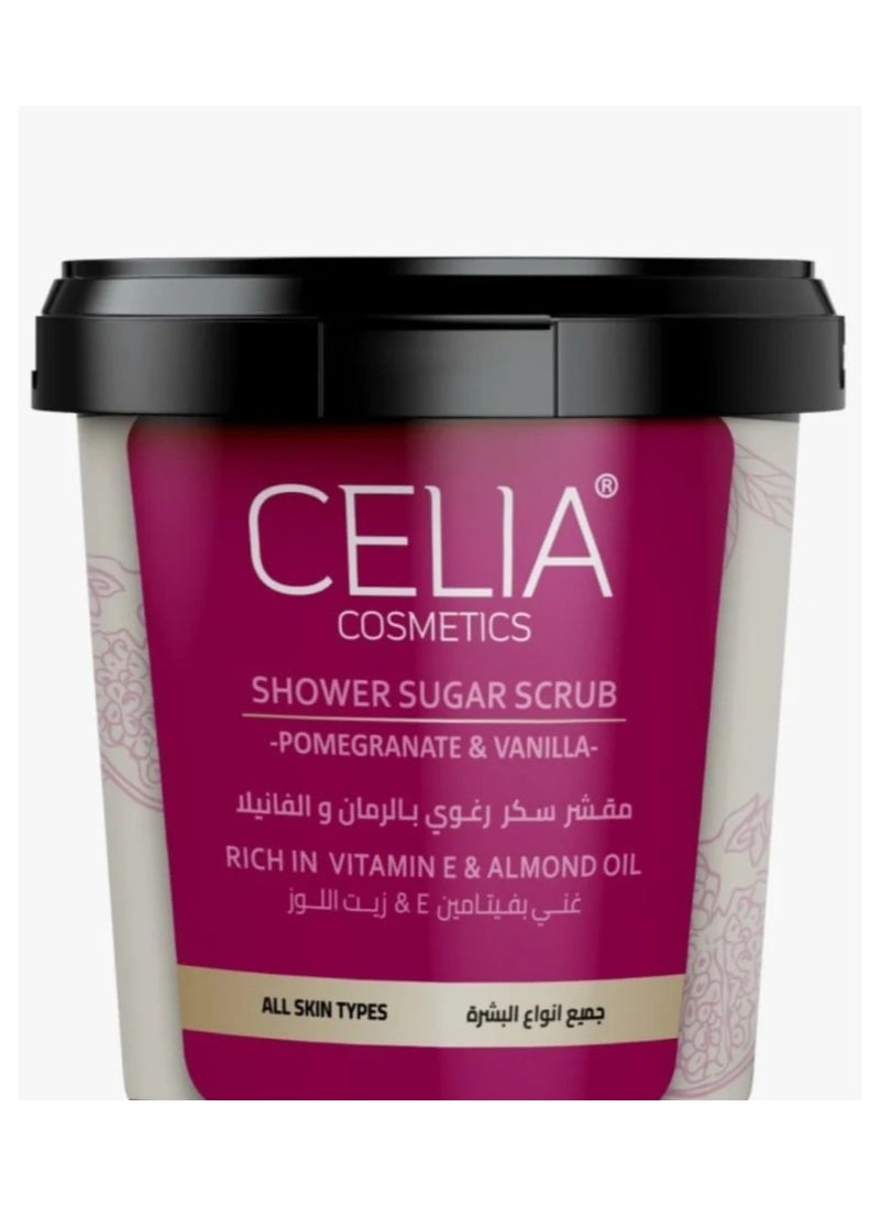 CELIA COSMETICS - Celia Shower Sugar Scrub 600 gm Pomegranate & Vanilla - Image 1