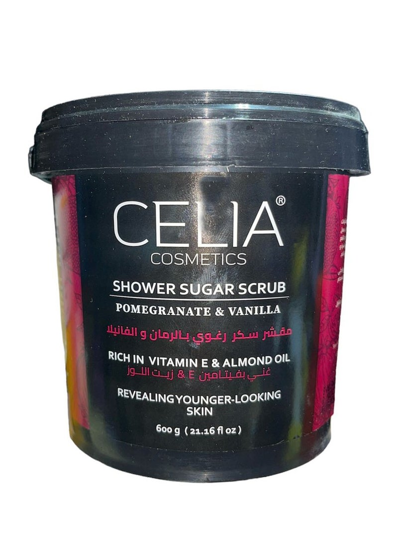 CELIA COSMETICS - Celia Shower Sugar Scrub 600 gm Pomegranate & Vanilla - Image 1
