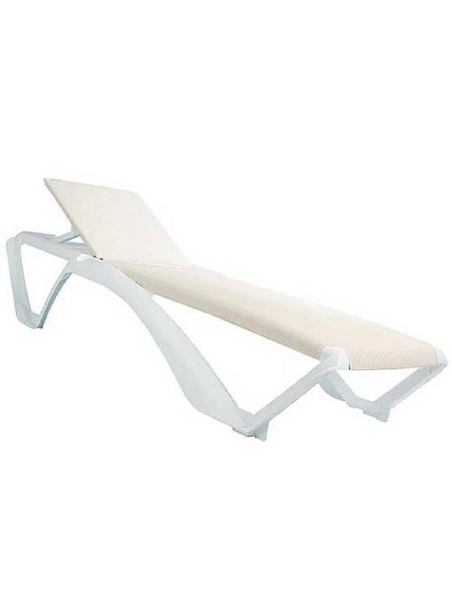 Resol Marina Club Elegant and Modern Design Reclinable Patio Sun Lounger Beige/White 190 x 73 cm 03975 - Image 3