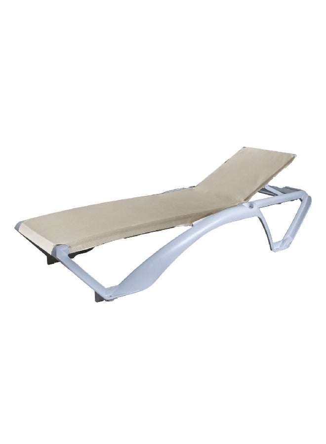Resol Marina Club Elegant and Modern Design Reclinable Patio Sun Lounger Beige/White 190 x 73 cm 03975 - Image 2