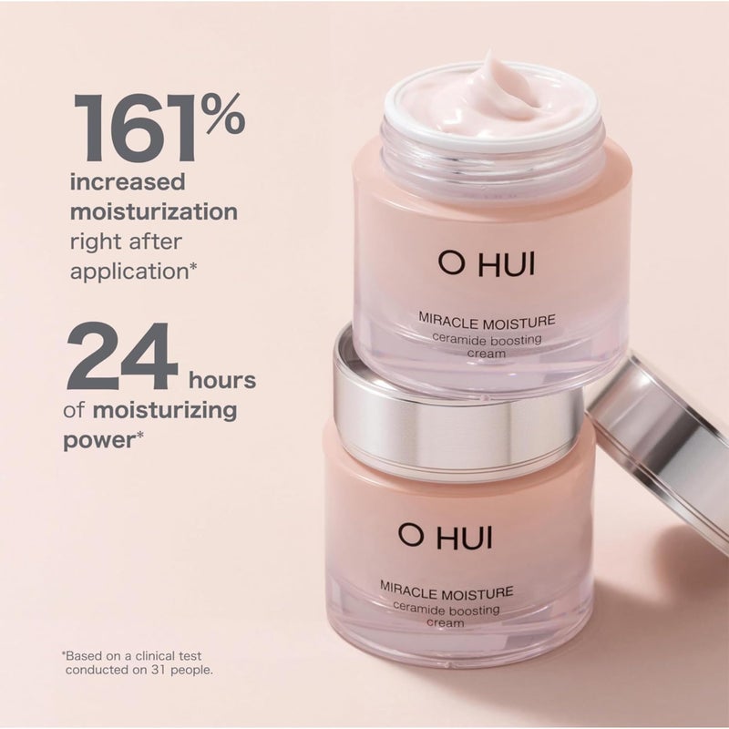 O HUI Miracle Moisture Ceramide Boosting Cream | 24hrs Moisturizing Power | Korean Skin Care | Moisturizer Face Cream | Daily Cream | Ceramides, Glycerin, Shea Butter | Glass Skin | All Skin Types - Image 2