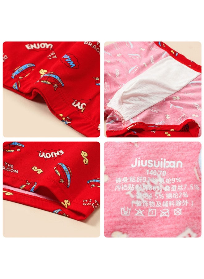 Long time companion 5a Antibacterial Boys' Underwear (2-pack) + New Year Zodiac Red Mid-calf Socks (2-pair) Gift Set - Image 5
