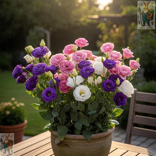 Earth Hopper 50+ SEEDS Lisianthus Flower Mix Colors Seed Pack, Easy Care & Fragrant & Air Purifying for Indoor & Outdoor Gardening. - Image 3