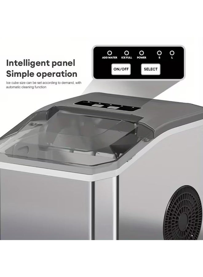 XVersion Portable Ice Maker Machine for Home & Office – Countertop Bullet Ice Maker, 12KG Daily Ice Production, 9 Ice Cubes in 6–8 Minutes, Stainless Steel, Fast & Energy Efficient Ice Machine - Image 4