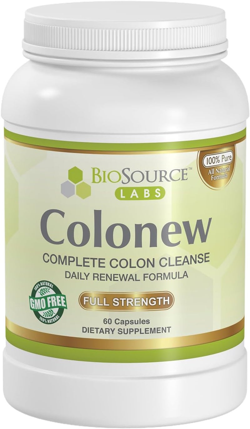 BioSource Labs Colonew Complete Colon Cleanse Natural Detox Supplement for Daily Digestive Health Renewal Formula  60 Capsules - Image 1
