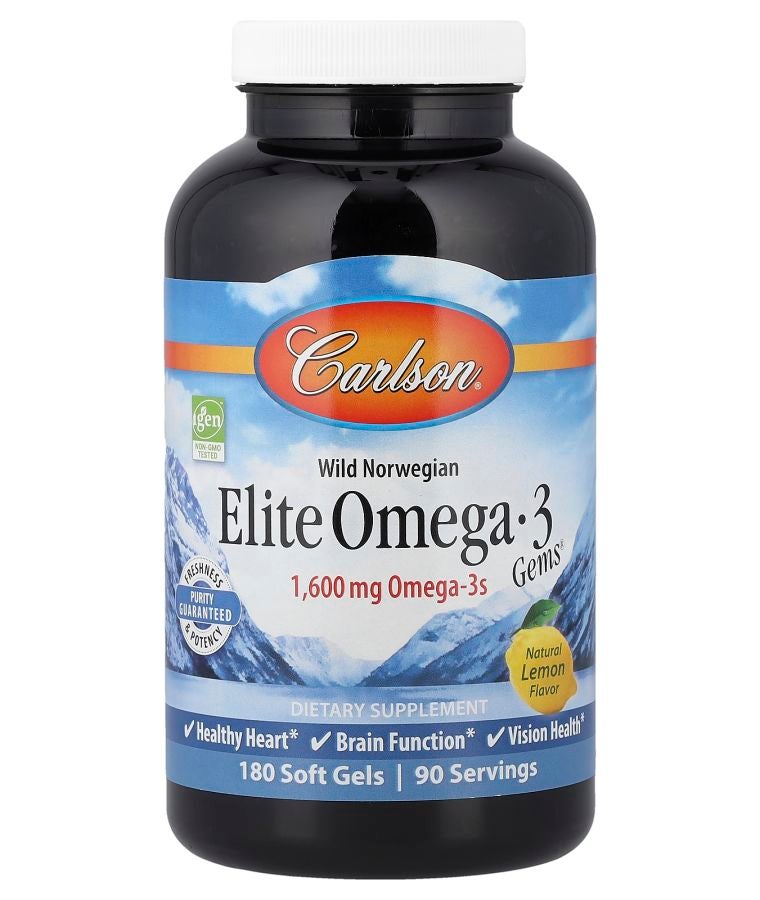 Wild Norwegian Elite Omega-3 Gems® Natural Lemon 180 Soft Gels