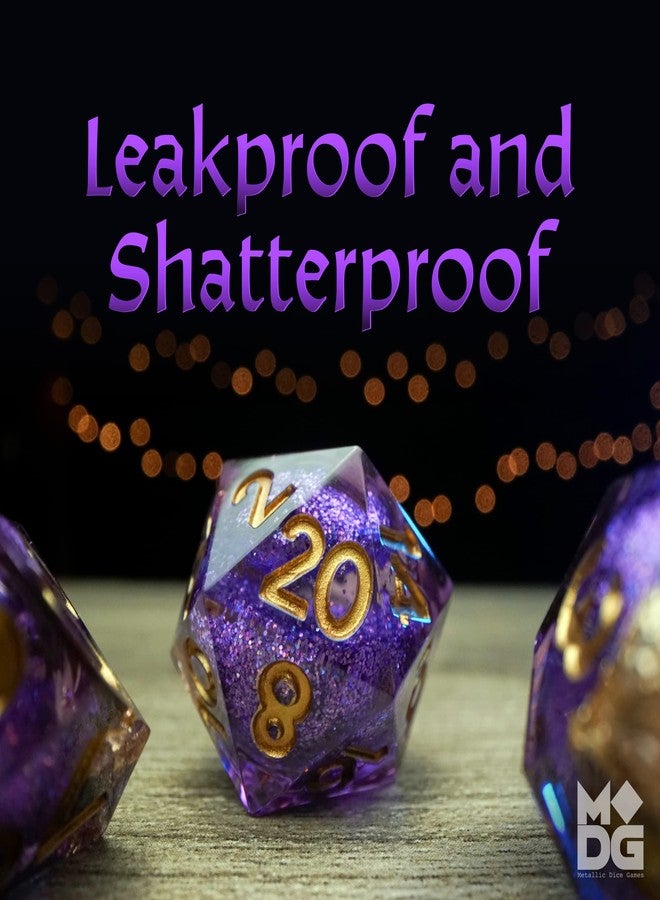 Metallic Dice Games FanRoll by Metallic Dice Games Aether Abstract Elixir Liquid Core DND Dice Set, Role Playing Game Dice for Dungeons and Dragons - Image 3