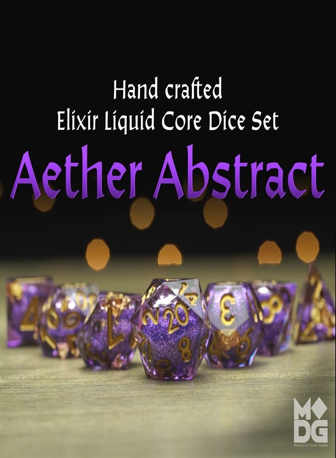 Metallic Dice Games FanRoll by Metallic Dice Games Aether Abstract Elixir Liquid Core DND Dice Set, Role Playing Game Dice for Dungeons and Dragons - Image 2