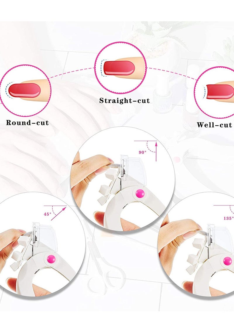 KASTWAVE 2Pcs Acrylic Nail Clipper Stainless Steel Nail Tip Cutter Gel False Nail Trimmer Fake Nail Clipper Adjustable Nail Cuticle Edge Trimmer Nail Art Manicure Tools (White) - Image 5