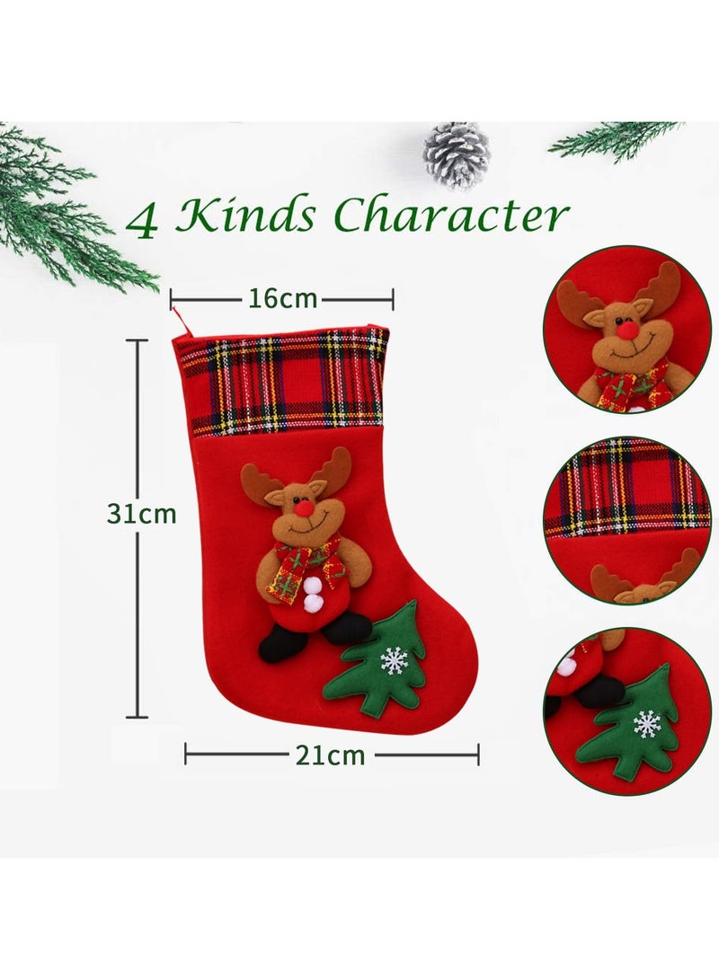 TAPIT 3 PCS Christmas Stockings Bulk Xmas Stockings Decoration Santa Snowman Reindeer Penguin Family Stockings Christmas Tree Decorations Gift Bags for Family Holiday Party Home Decor  - Image 5