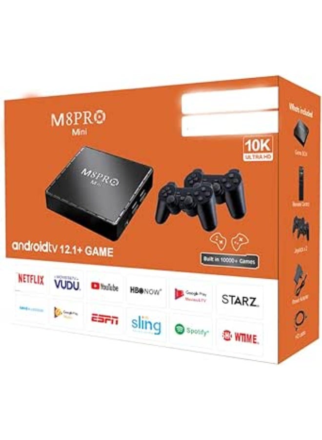 صندوق تلفزيون الألعاب M8 Pro Mini، وحدة تحكم ألعاب ريترو عالية الدقة بسعة 64 جيجابايت مع نظام أندرويد 12 المزدوج وأجهزة تحكم لاسلكية 2.4G - Image 2