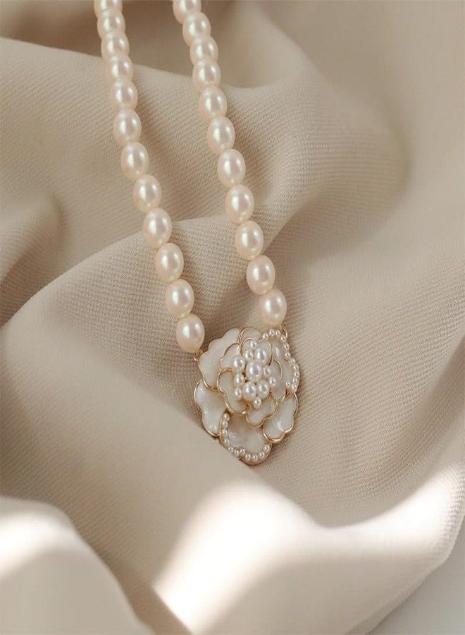 Amaal Aesthetic Flower Meenakari Pearl Moti Necklace Chain for Women & Girls | Stylish Diamond Stone Pendant Choker | Gold Plated Fashion Jewellery for Women | Elegant Accessories Gift for Woman 39 - Image 4