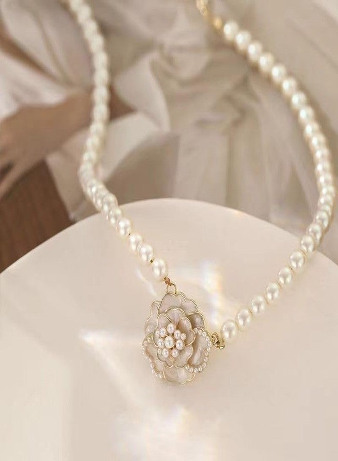 Amaal Aesthetic Flower Meenakari Pearl Moti Necklace Chain for Women & Girls | Stylish Diamond Stone Pendant Choker | Gold Plated Fashion Jewellery for Women | Elegant Accessories Gift for Woman 39 - Image 5