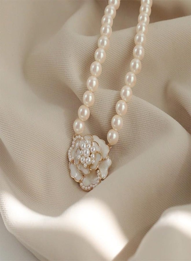 Amaal Aesthetic Flower Meenakari Pearl Moti Necklace Chain for Women & Girls | Stylish Diamond Stone Pendant Choker | Gold Plated Fashion Jewellery for Women | Elegant Accessories Gift for Woman 39 - Image 3