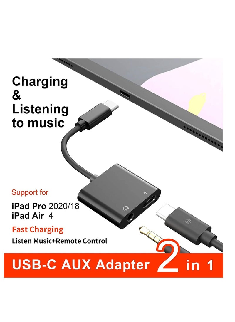 USB C to 3.5mm Headphone Adapter,60W Fast Charge,Type C Audio Jack Earphone Aux Converter Work for iPad Pro/Air 4,Samsung Galaxy S21/S20/FE 5G/+/Ultra/ Note 20/10/Plus Google Pixel 4/3/2 XL - Image 4