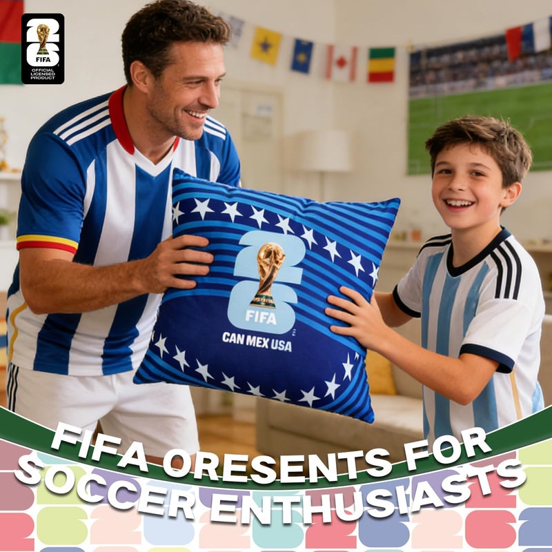 MESUCA FIFA World Cup Plush Cushion Pillow, 15.7x15.7 Inch, Soccer Room Decor (FIFA-U.S.A) - Image 4