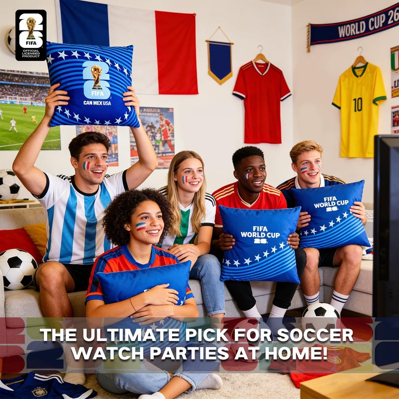 MESUCA FIFA World Cup Plush Cushion Pillow, 15.7x15.7 Inch, Soccer Room Decor (FIFA-U.S.A) - Image 5