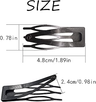 Dofash Double Grip Hair Clips Hair Barrettes Snap Hair Clips Metal Hair Grips Accessories Black 6pcs - Image 3