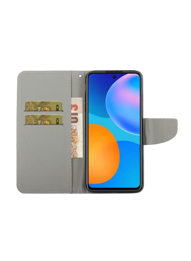 Zaboon Case For Huawei P Smart 2021 Coloured Drawing Pattern Leather Phone Case - Image 4