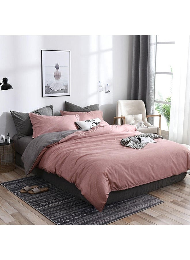 Sharpdo 4-Piece King Size Luxurious Cotton And Soft Microfiber Comforter Set Red 220x240cm  - Image 5