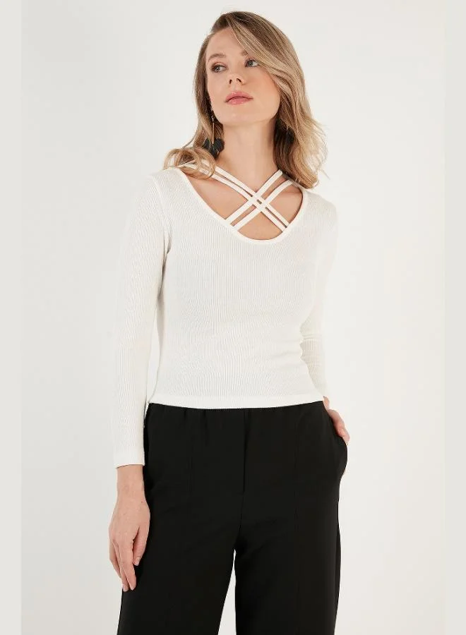 Lela Lela Extra Slim Fit Blouse with Collar Detail, Women's Blouse 5865583