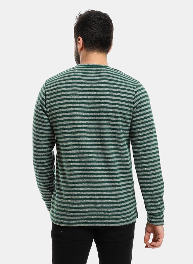 kady off cliff V-Neck Pajama Top men, olive L - Image 3