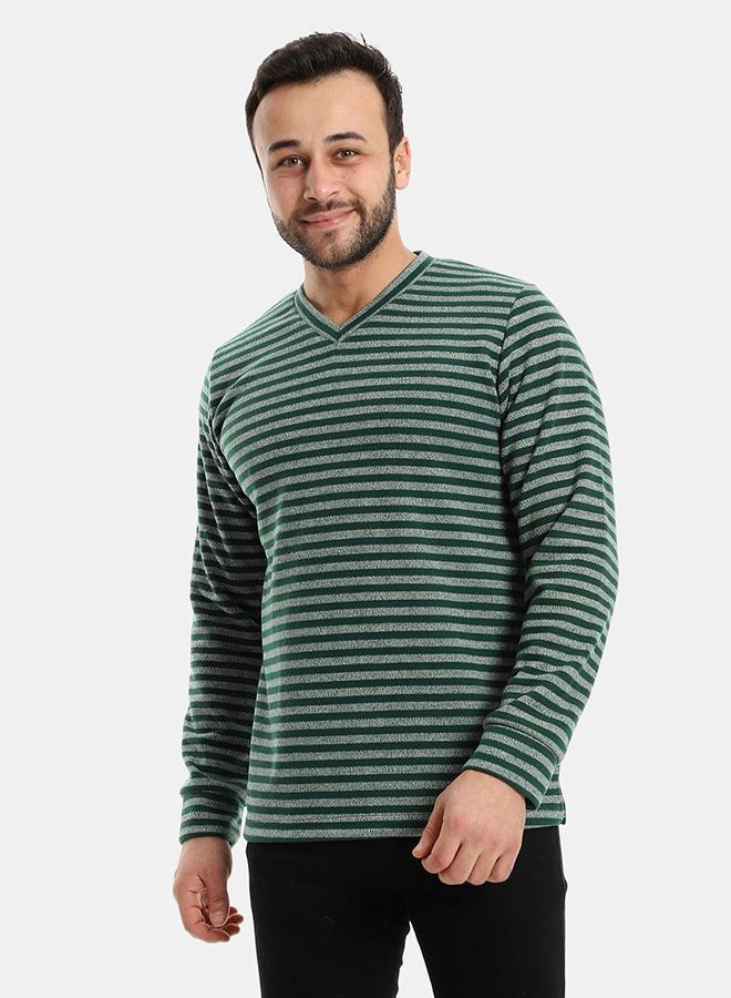 kady off cliff V-Neck Pajama Top men, olive L - Image 1