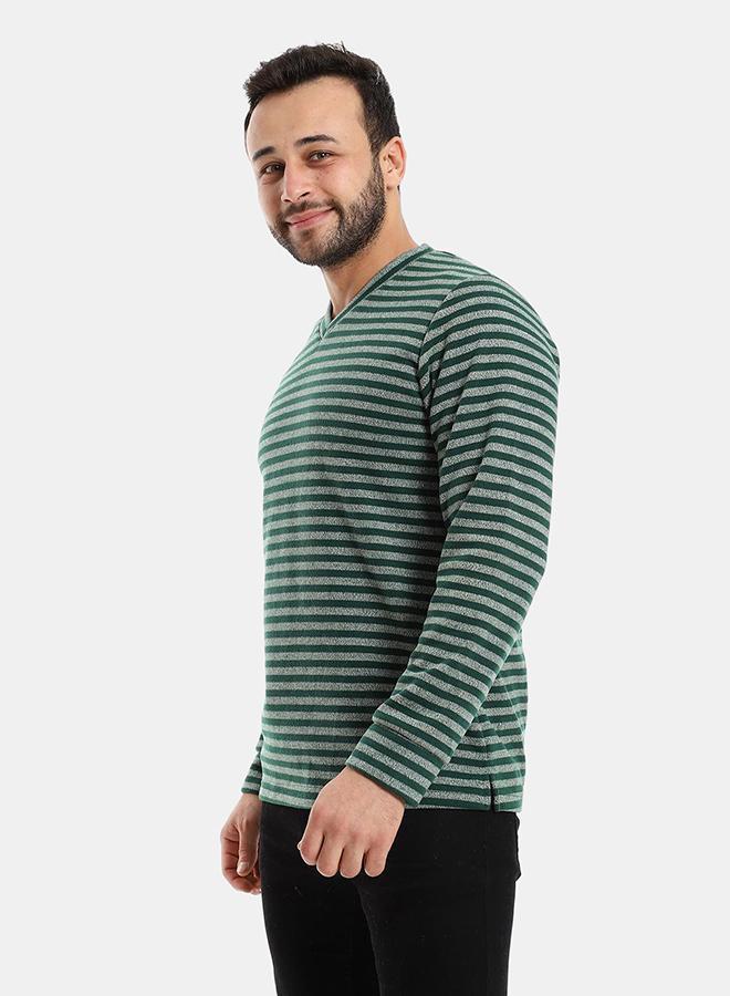 kady off cliff V-Neck Pajama Top men, olive L - Image 2