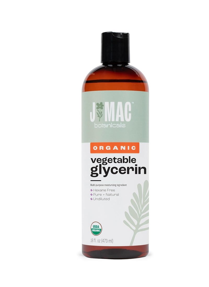 J MAC botanicals - J MAC BOTANICALS, Organic Vegetable Glycerin Oil (16oz bottle) Moisturizing and softening, 100% Pure natural liquid organic glycerine for crafts, skin, face, hair - Image 1