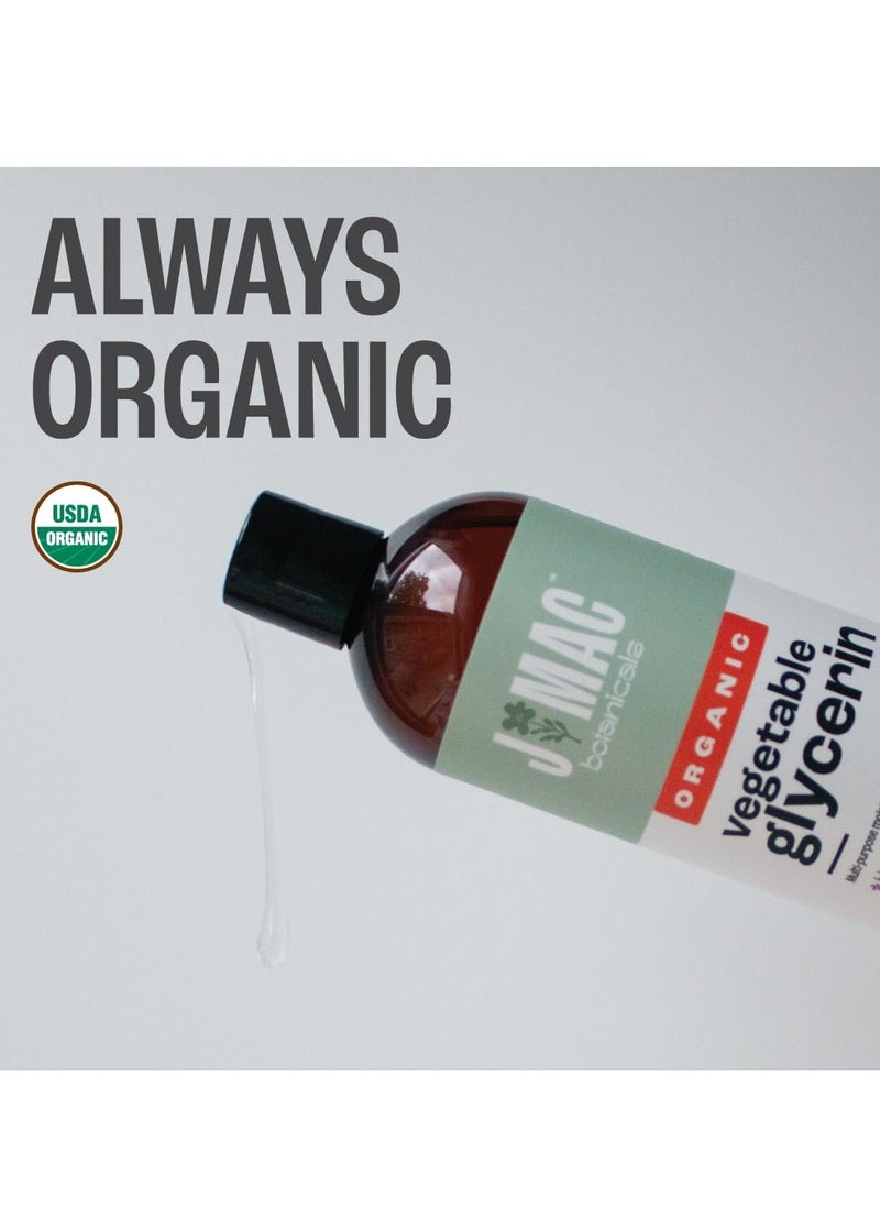 J MAC botanicals - J MAC BOTANICALS, Organic Vegetable Glycerin Oil (16oz bottle) Moisturizing and softening, 100% Pure natural liquid organic glycerine for crafts, skin, face, hair - Image 1