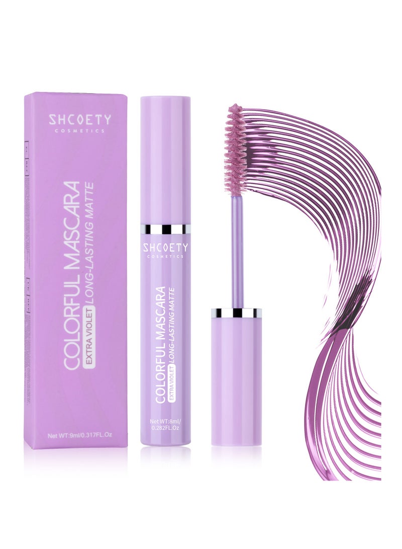 SHCOETY ماسكارا للنساء مقاومة للعرق تدوم طويلاً مقاومة للماء بنفسجي - Image 1