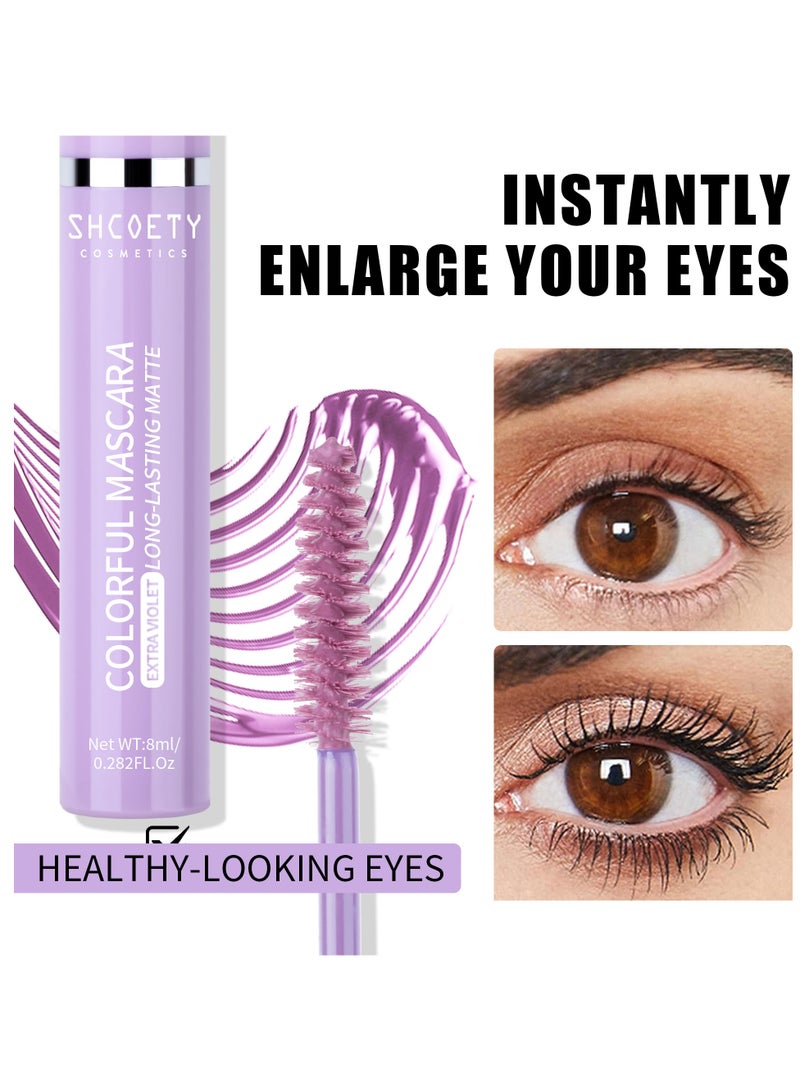 SHCOETY ماسكارا للنساء مقاومة للعرق تدوم طويلاً مقاومة للماء بنفسجي - Image 5