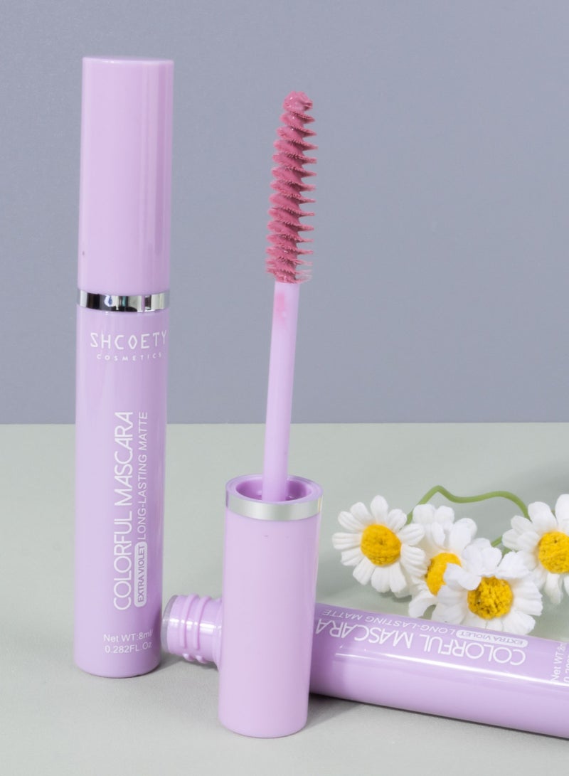 SHCOETY ماسكارا للنساء مقاومة للعرق تدوم طويلاً مقاومة للماء بنفسجي - Image 3