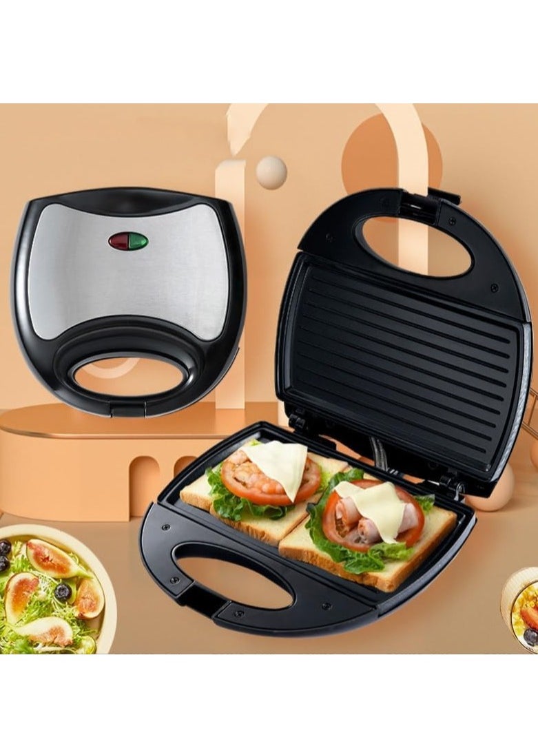 Halamine - Sandwich Maker 3 In 1, Waffle, Panini Toaster, Tabletop Toaster, Waffle, Meat, Black, 750W - Image 1