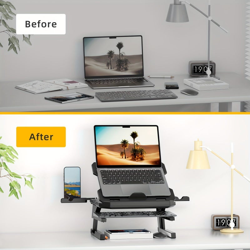Ergonomic Adjustable Laptop Stand 13 15 Inches 360 Degree Rotating Phone Holder - Image 1