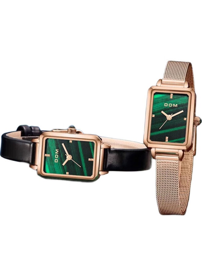 DOM Xiaolu Biao Watch, Women'S Vintage Square Simple Fashion Small Dial, Quartz, Valentine'S Day Birthday Gift For Girlfriend - Image 1