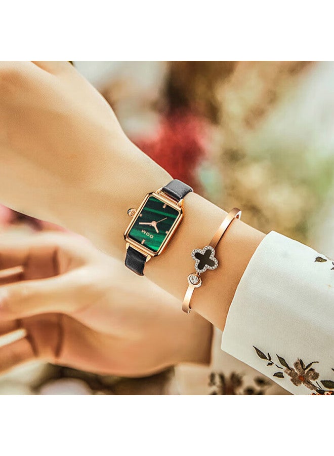 Dom Xiaolu Biao Watch, Women's Vintage Square Simple Fashion Small Dial, Quartz, Valentine's Day Birthday Gift For Girlfriend - Image 2