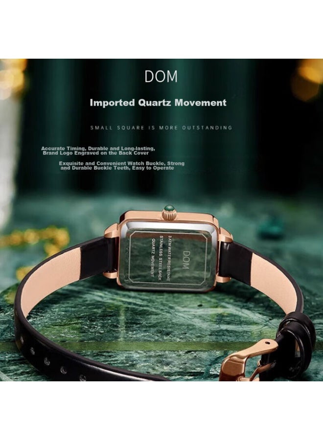 Dom Xiaolu Biao Watch, Women's Vintage Square Simple Fashion Small Dial, Quartz, Valentine's Day Birthday Gift For Girlfriend - Image 4